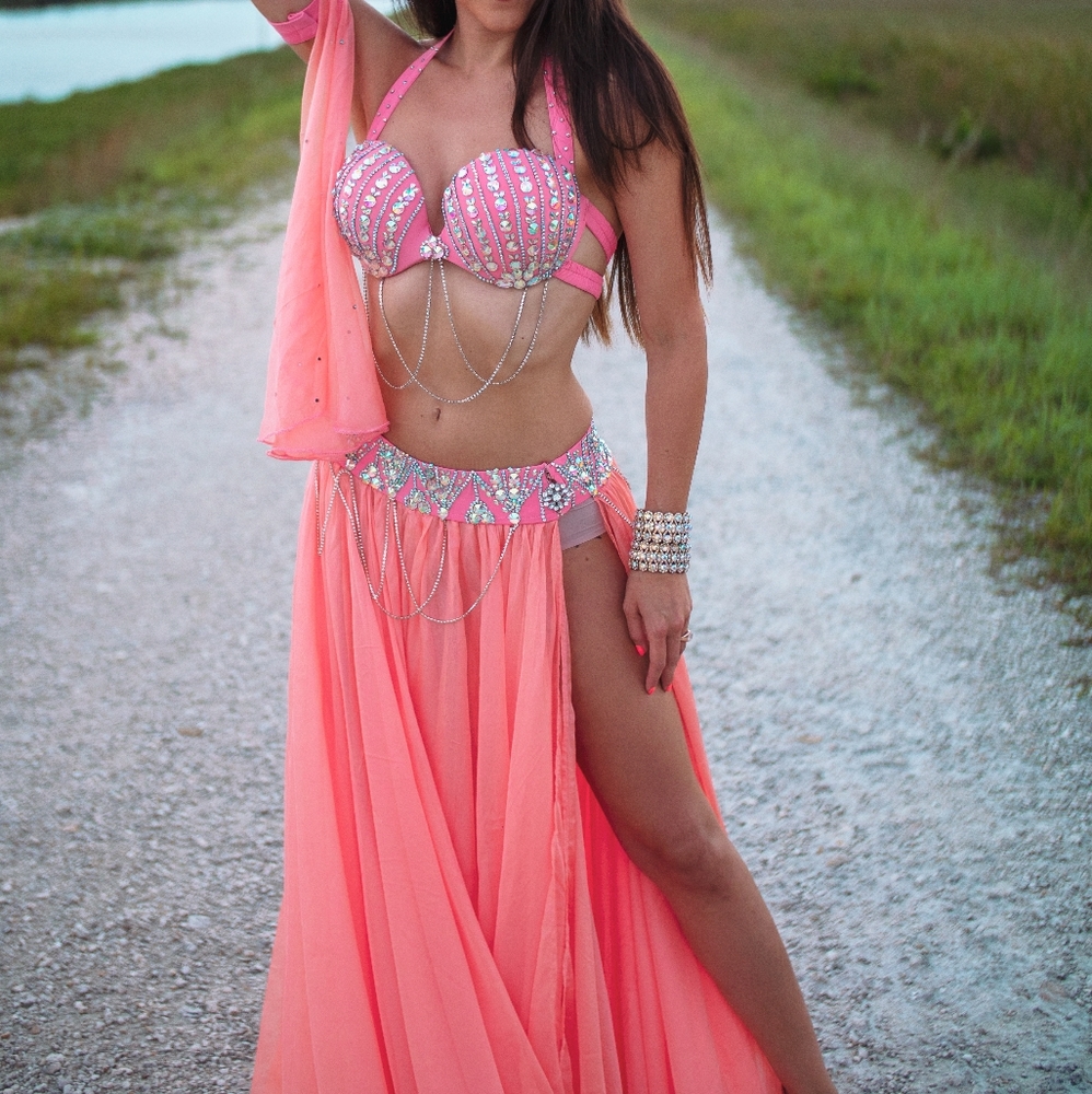 Peach Bellydance Costume